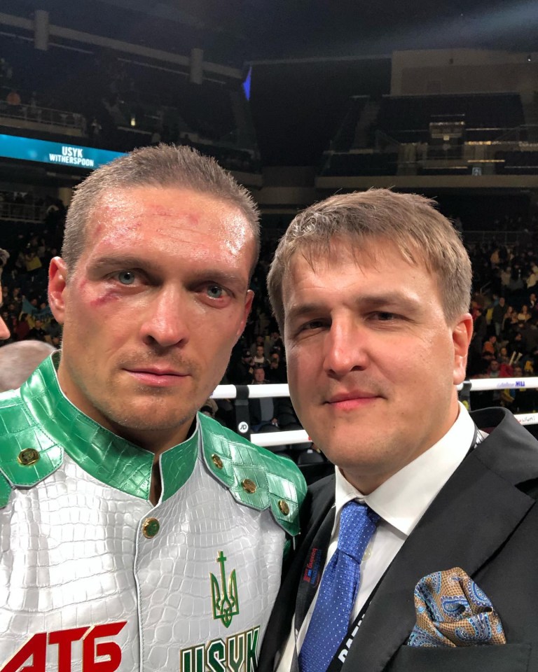 Oleksandr Usyk with his promoter Alex Krassyuk