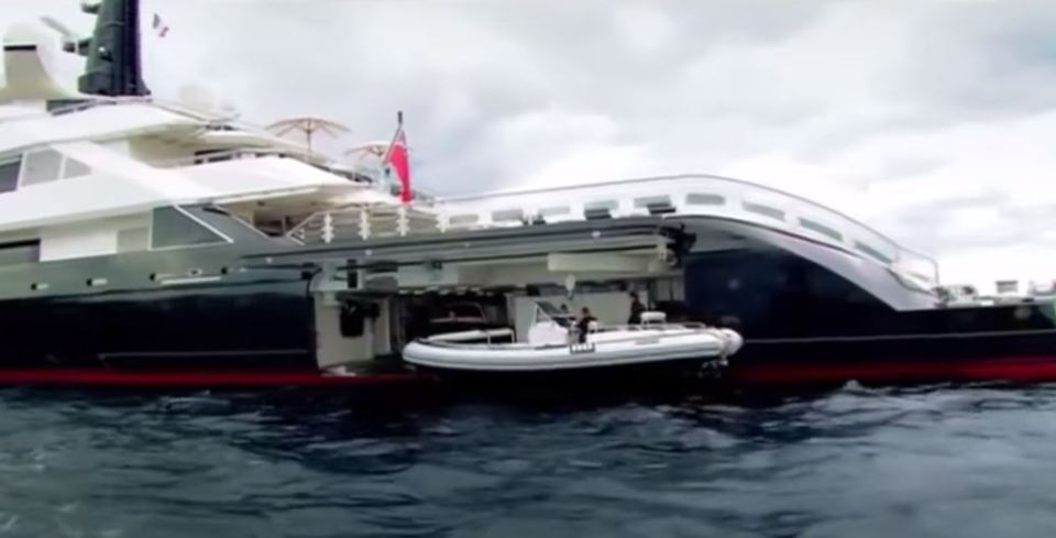 The yacht has boats and jet-skis for guests to use