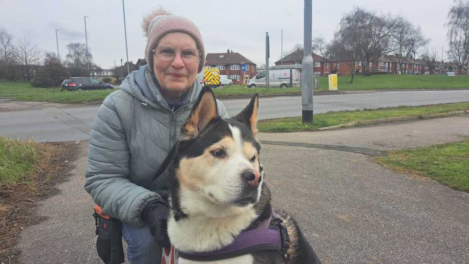 Ann Kershaw, with her dog Tia, slammed boy racers who speed around the residential area