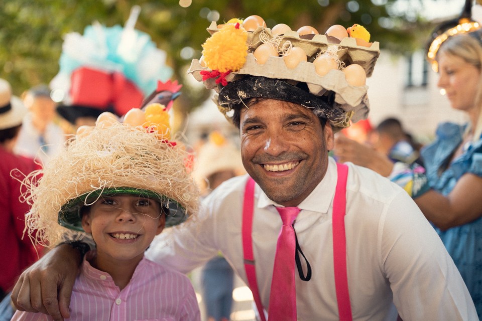 Some festival-goers wear an Easter bonnet