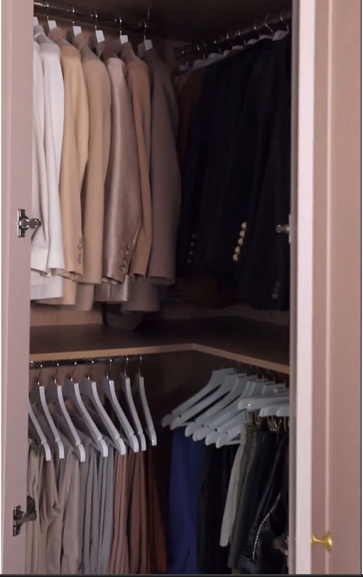 Sam revealed her increased storage space for all of her clothes