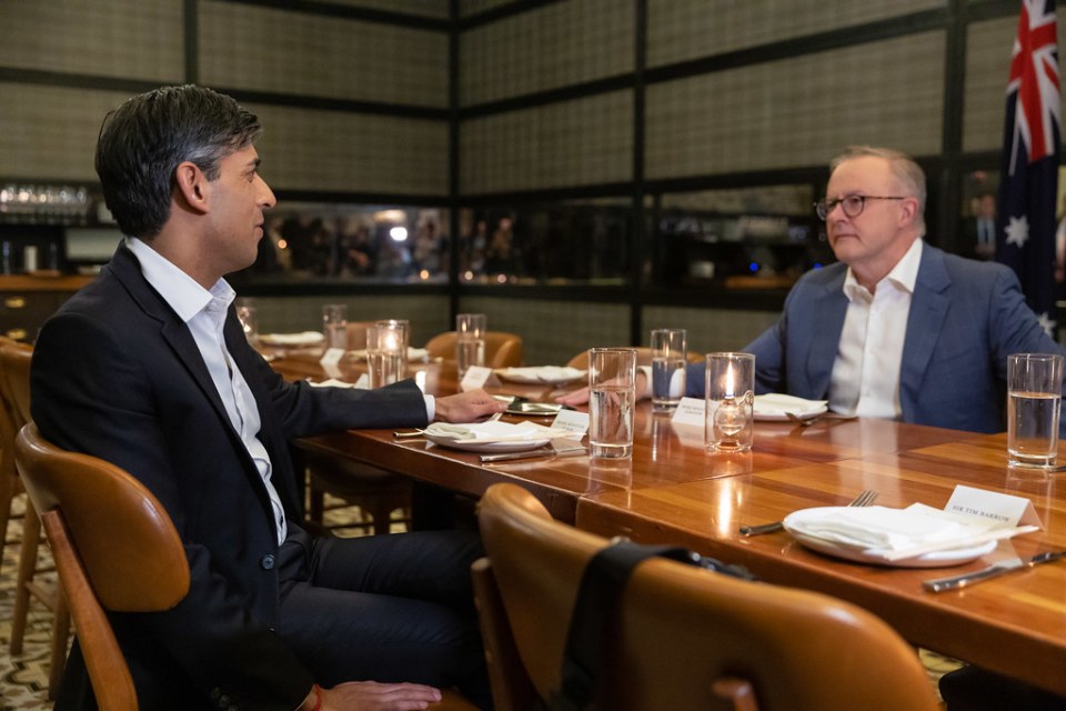 Rishi Sunak and Anthony Albanese met for dinner in San Diego