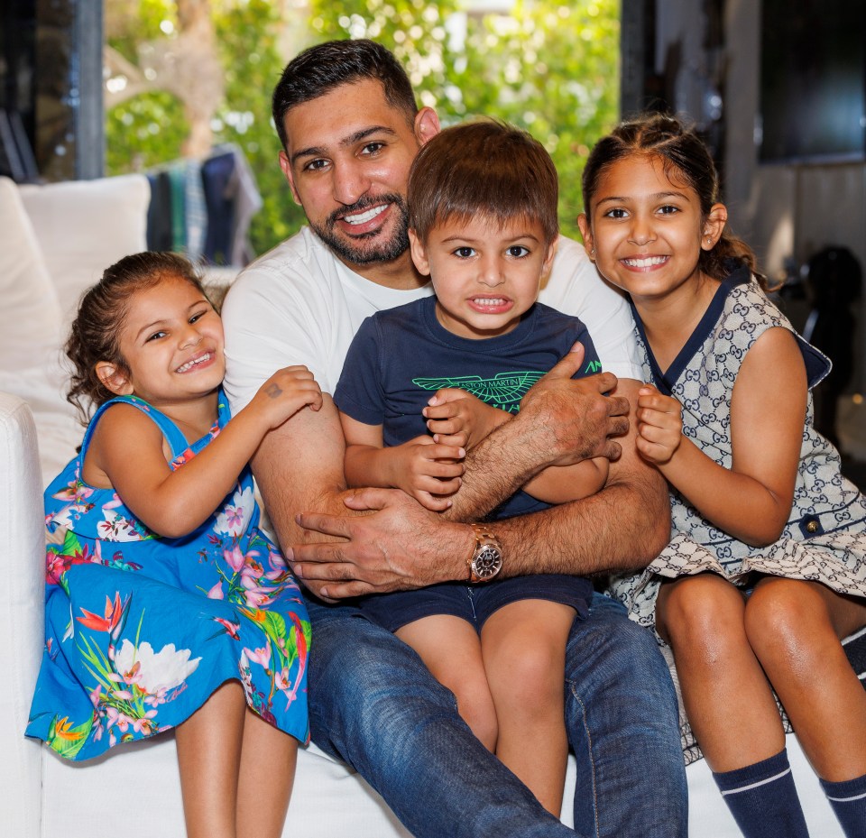 Amir, pictured with his children, said: 'I feared my kids would grow up without their dad'