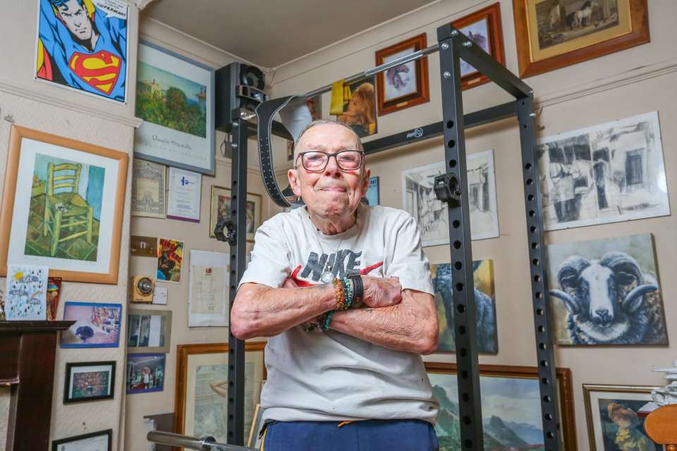 The pensioner says he wants to continue pumping weights and breaking records into his 90s