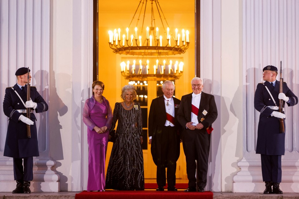 The couples outside the State Banquet