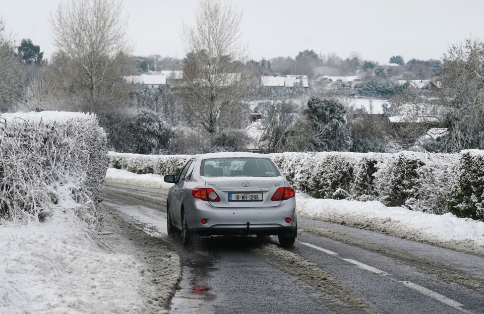 Snow in County Kildare, Ireland on Friday