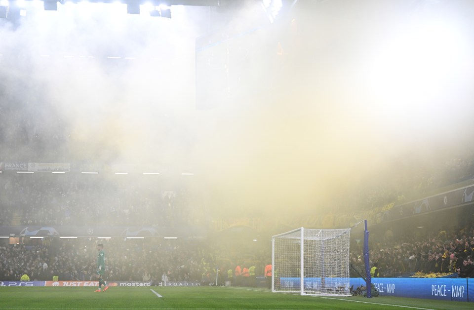 Dortmund fans tried creating a hostile atmosphere with flares