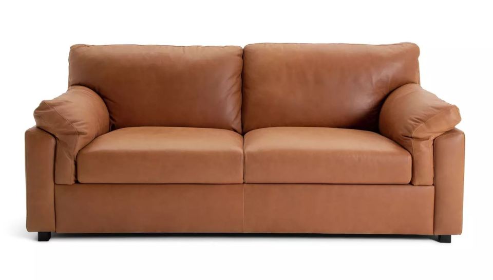 Relax on the three-seater Florence leather sofa from Argos, down from £970 to £586