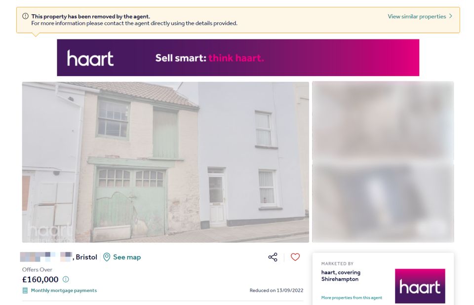 The property listing that was on Rightmove