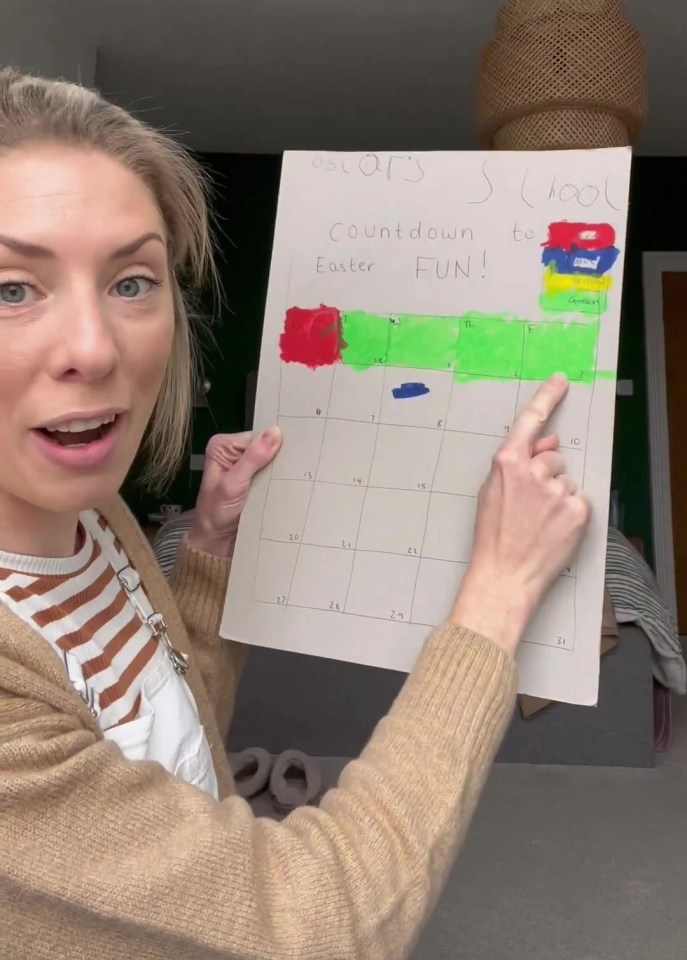 She showed her son's countdown and feelings chart which has been a game changer for the family