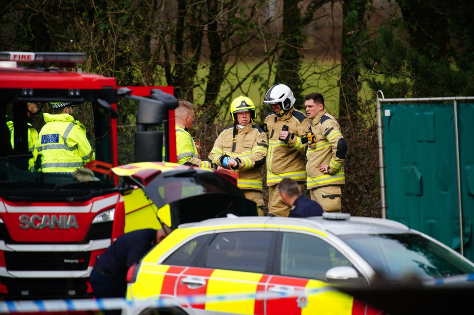 Emergency services at the scene in the St Mellons area of Cardiff