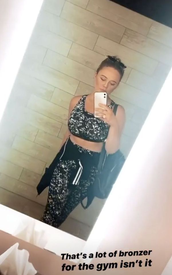 She's been regularly posting snaps of her in gym gear as she embraces her fitness journey