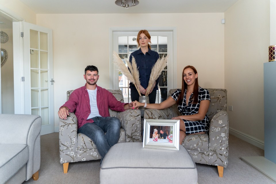 The couple with presenter Alice Levine