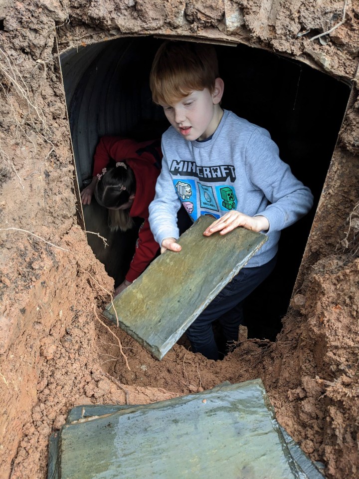 Allison is now digging it up, with the help of Martin's granddaughter Robyn and great grandson James