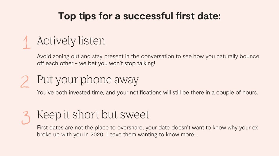 Plenty of Fish provided tips for having a great first date