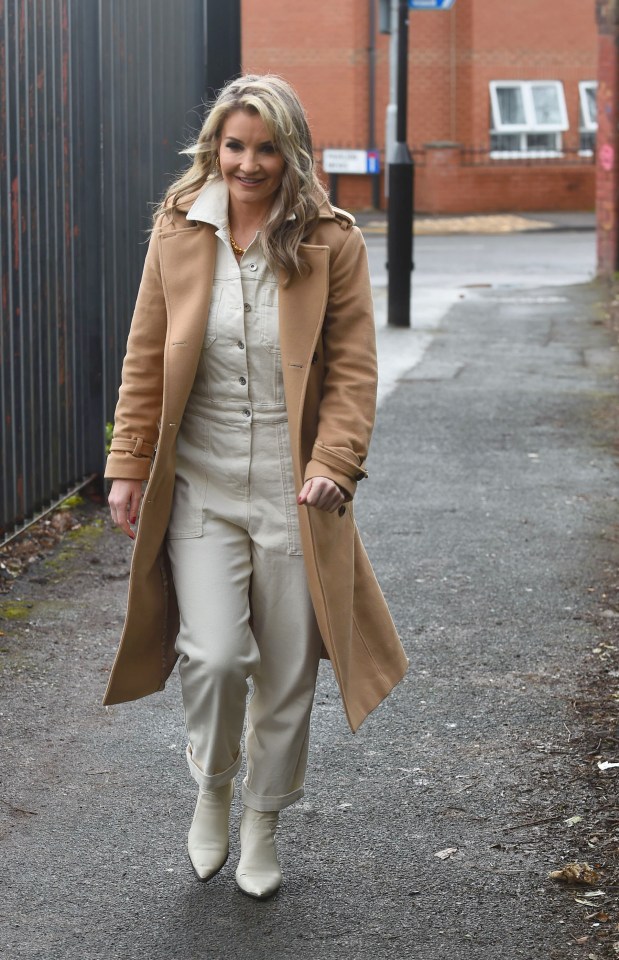 The stylish star was commentating at Headingley Stadium in Leeds where her ex was playing rugby