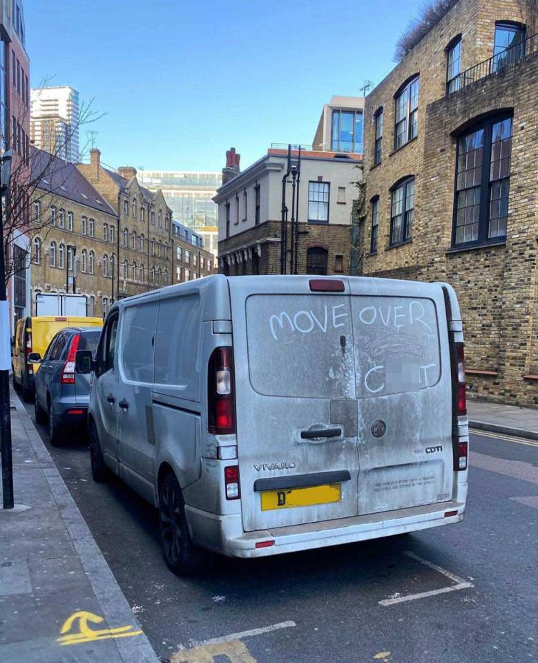 An American tourist was left shocked at seeing a rude van in the UK