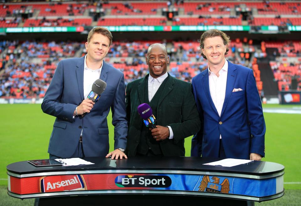 Jake Humphrey with Ian Wright and Steve McManaman