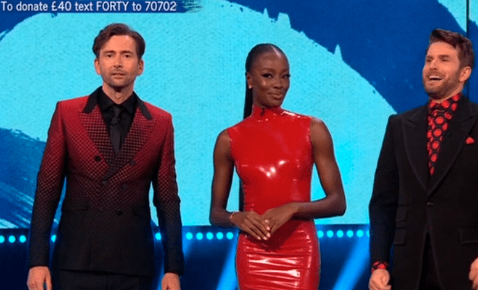 David Tennant, AJ Odudu and Joel Dommett fronted the first hour of the show