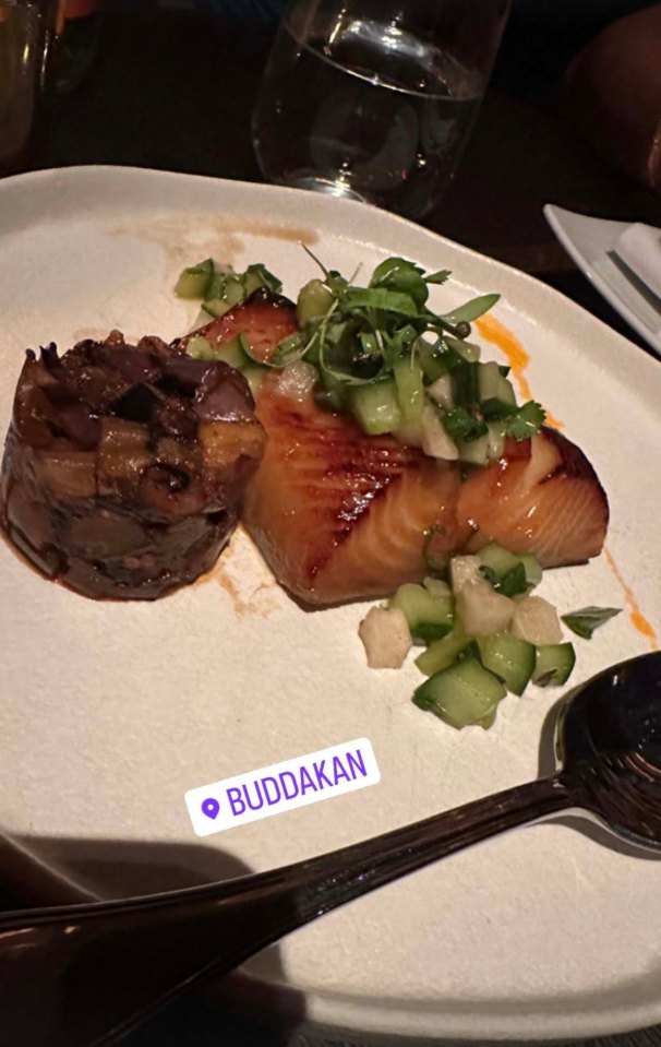 She indulged in black cod too at posh Buddakan