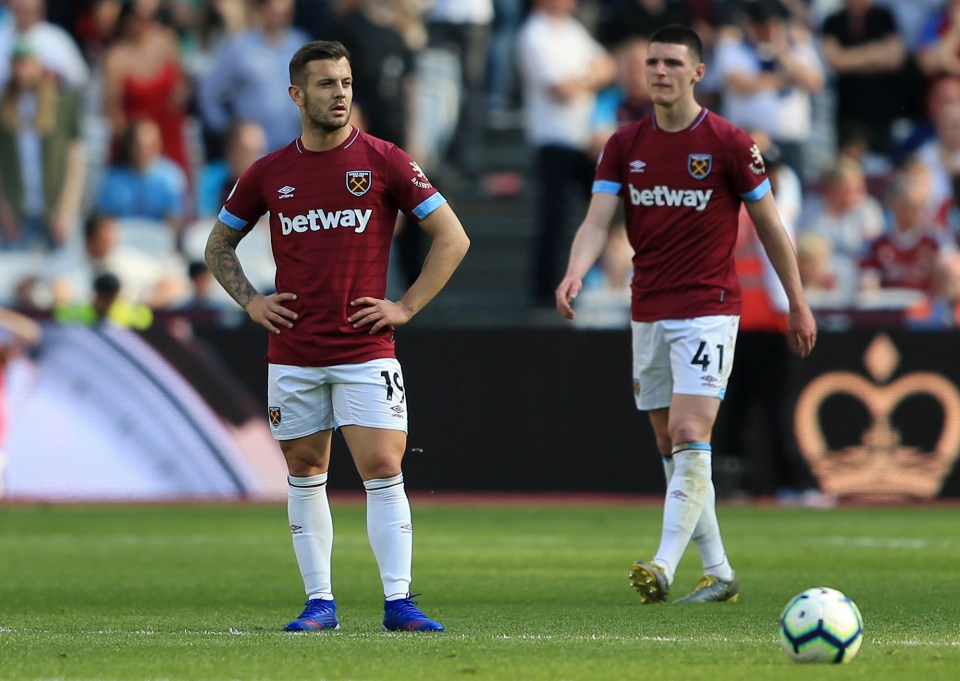 Jack Wilshere and Declan Rice were team-mates at West Ham