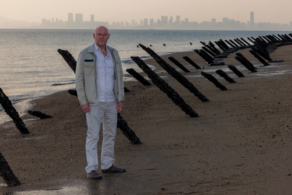 Sun Man Nick Parker on Kinmen Island with the Chinese city of Xiamen across the water