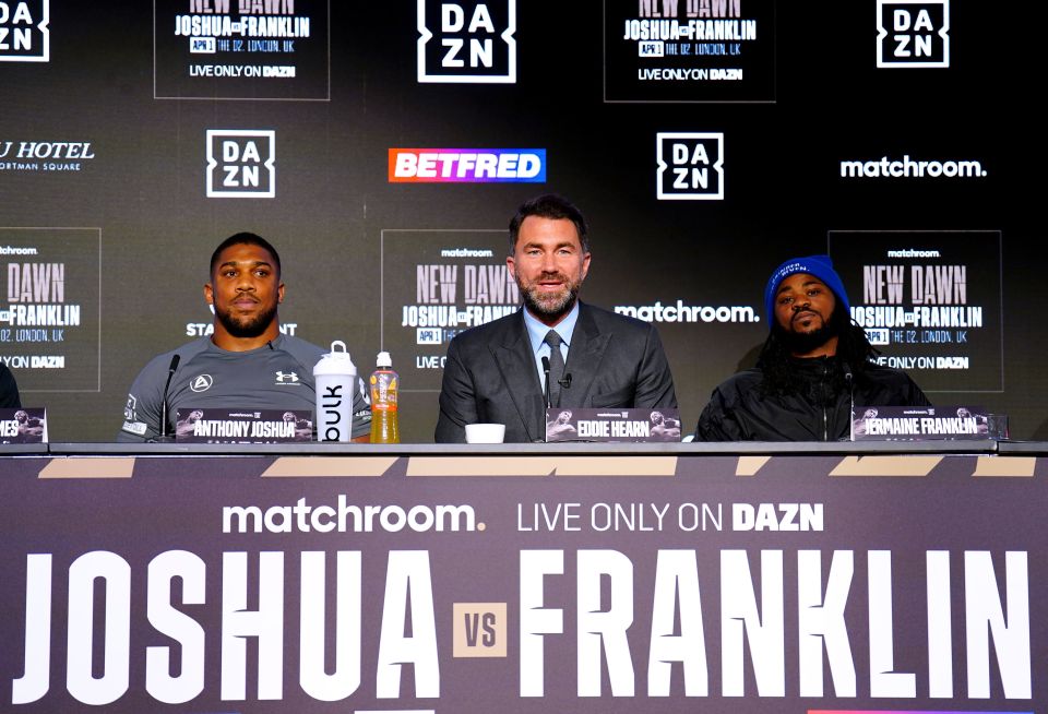 Anthony Joshua (left) makes his comeback against Jermaine (right) on Saturday