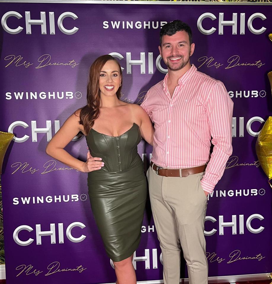 The couple at a launch for the app Swinghub