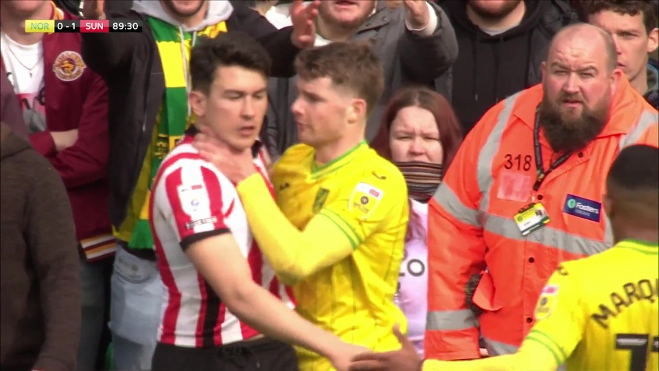 Sorenson responded by placing his hands around O'Nien's throat