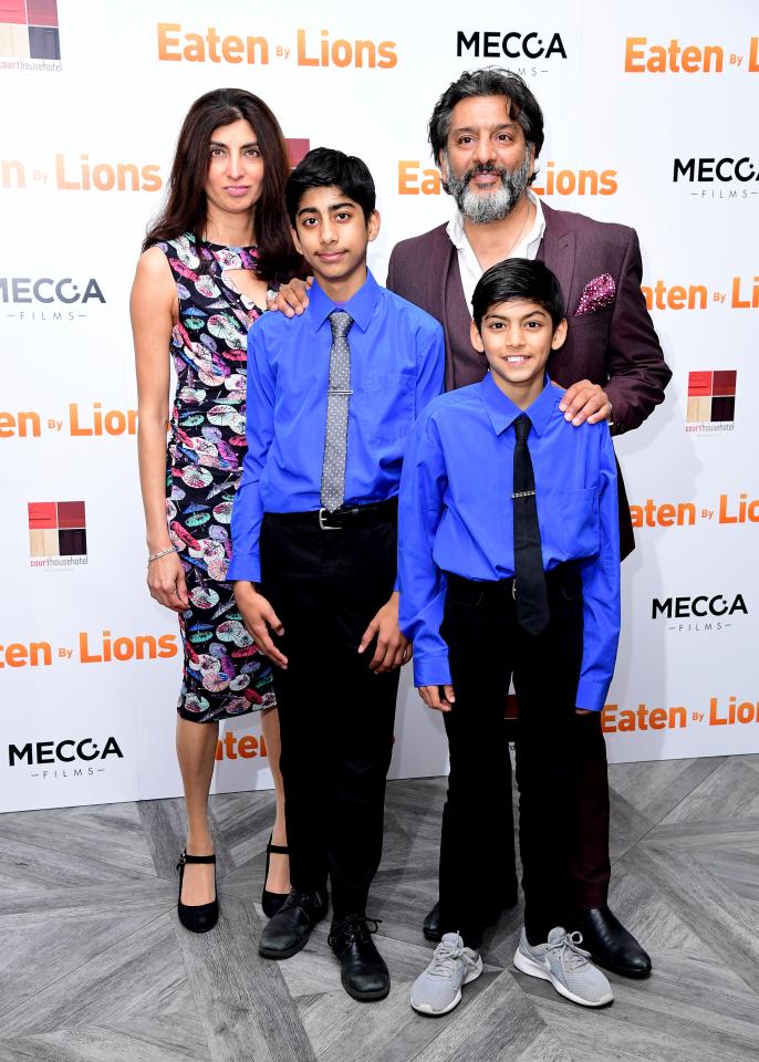 Nitin with his wife and two sons