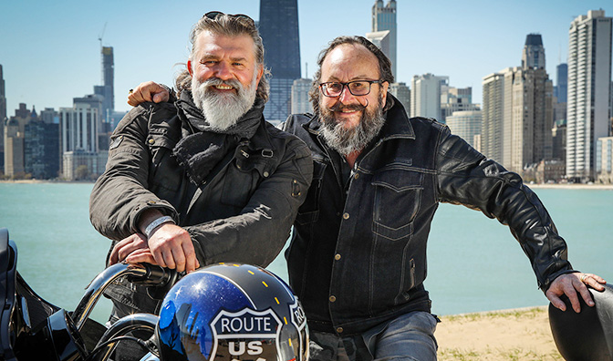 Dave Myers with fellow motorbike lover and other half of The Hairy Bikers, Si King