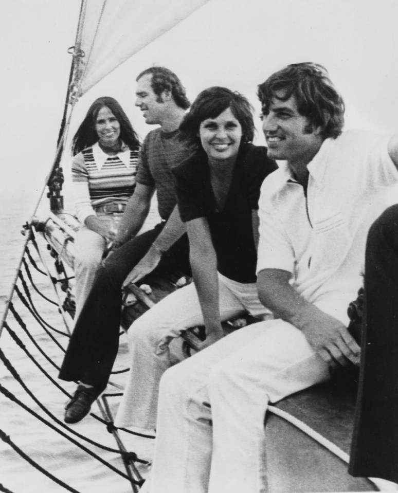 New York Yankee pitchers Fritz Peterson, front, and Mike Kekich with their wives, Marilyn Peterson and Susanne Kekich