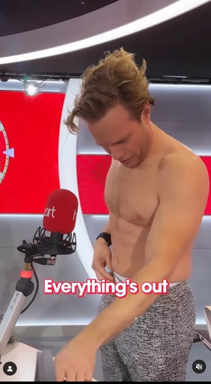 The musician stripped off on air