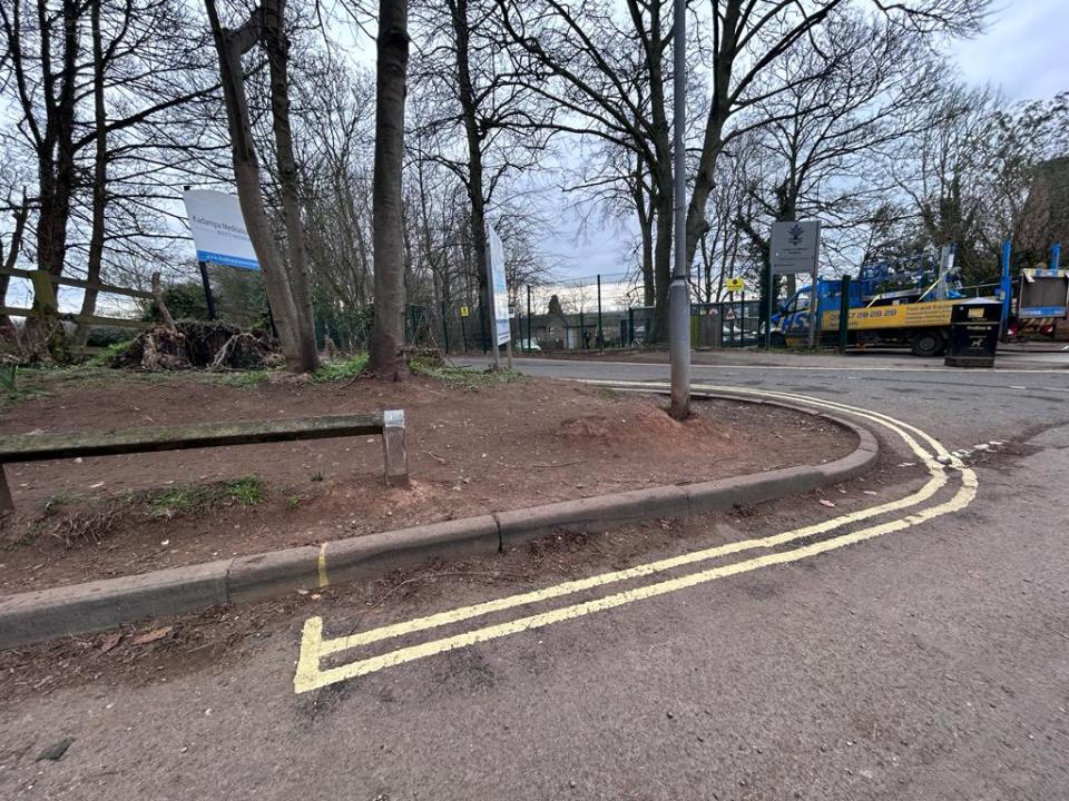 New double yellow lines have been painted onto a Nottingham road