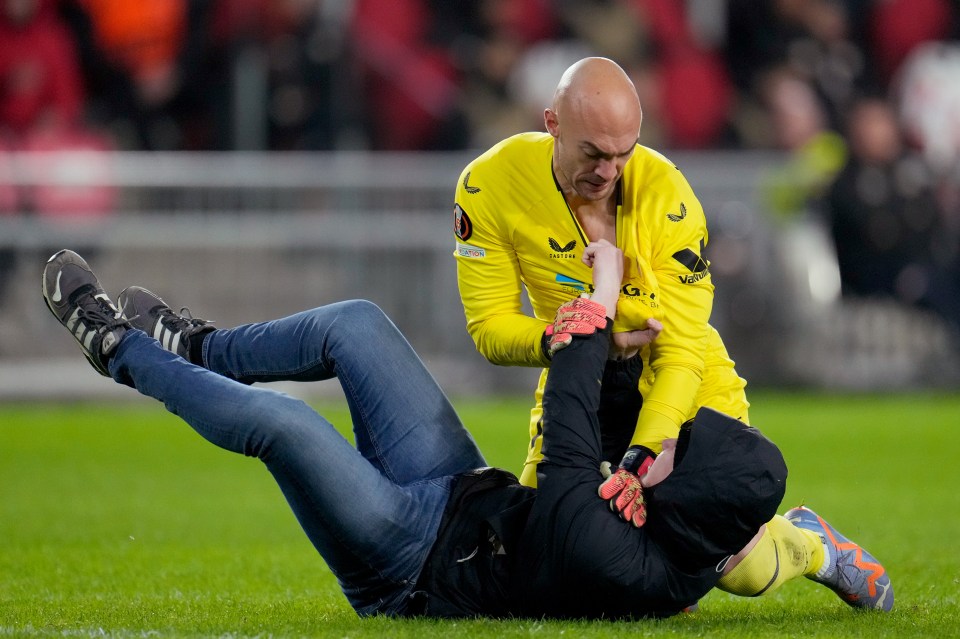 PSV Eindhoven banned the pitch invader from their stadium for 40 years