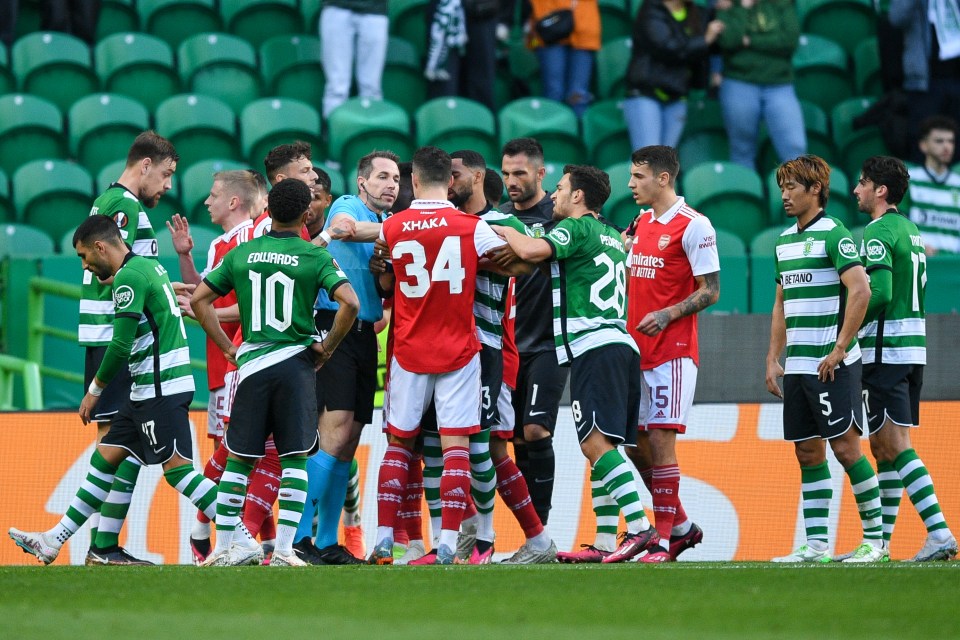 Tensions were running high during the first half in Portugal