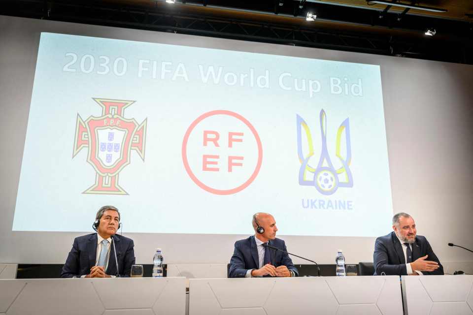 Football representatives of Spain, Portugal and Ukraine had put together a World Cup bid