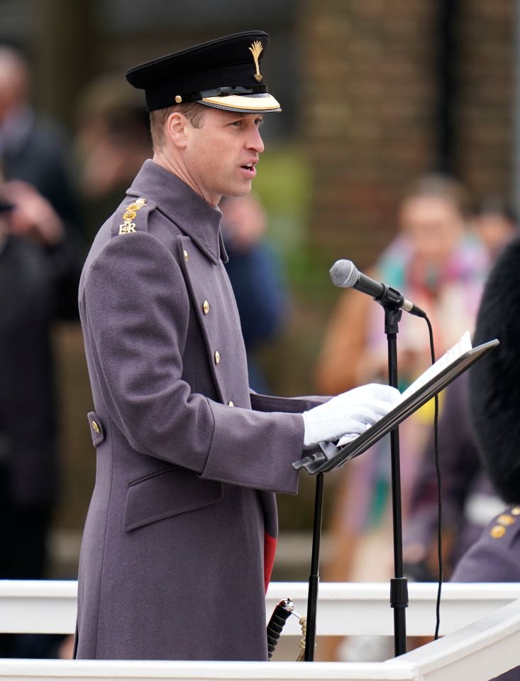 The Prince of Wales gives a speech during a St David’s Day visit to the 1st Battalion Welsh Guards