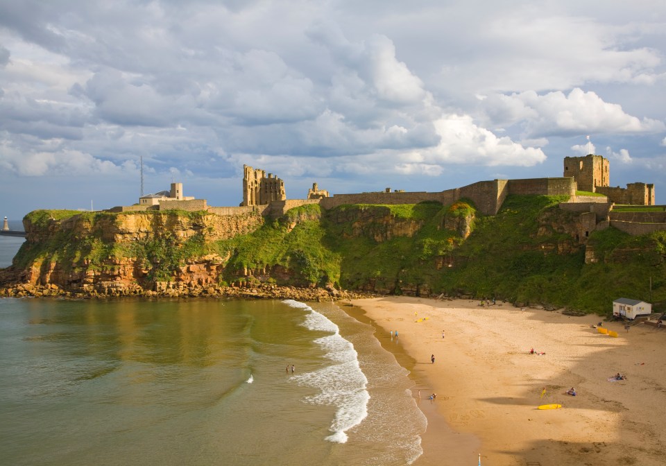 Tynemouth Priory sits on the headland overlooking the beach