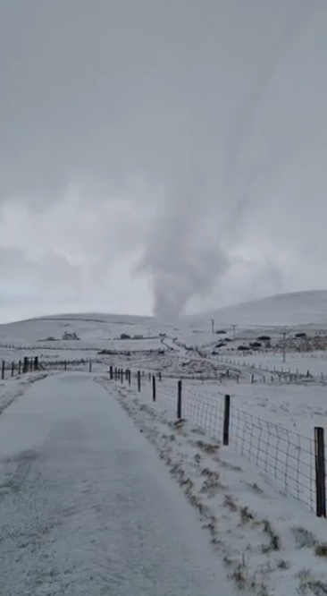 Shetland was hit by a rare snow tornado on Tuesday