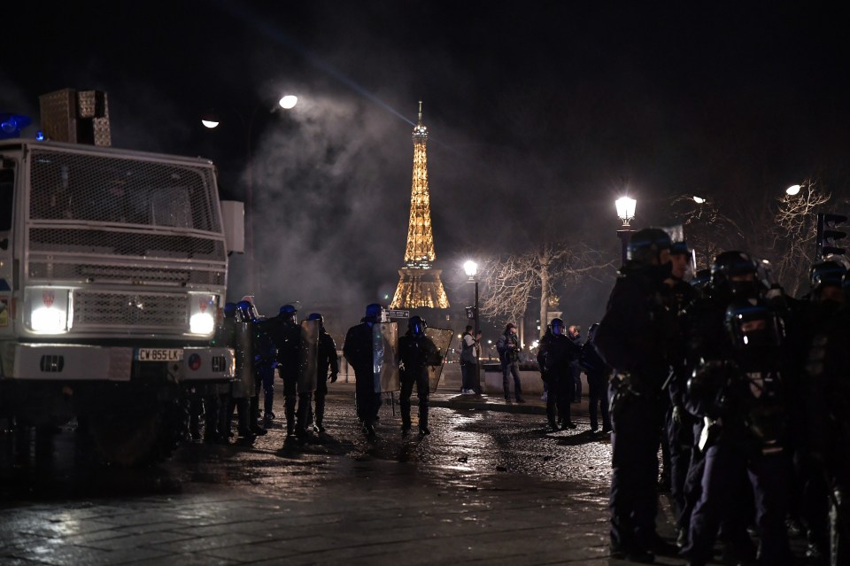 Riots police on the streets of Paris