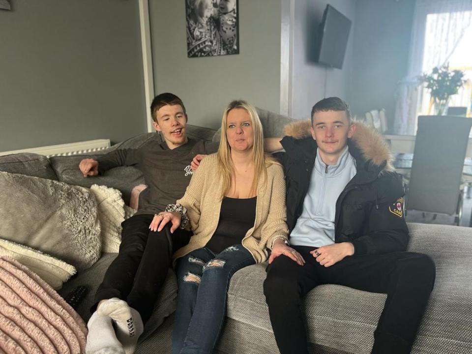 Josh, with Sara and Callum, was distressed at being away from his family