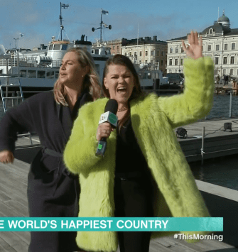 Saara Alto, right, sang a tune for This Morning viewers today