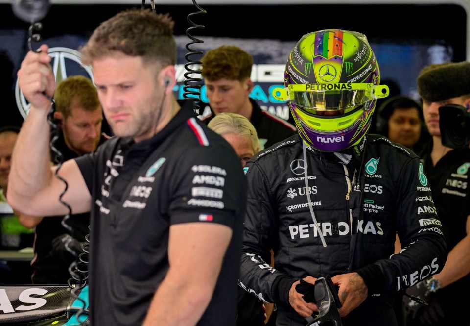 The Mercedes ace wore a helmet with a rainbow flag for the LGBTQ+ community