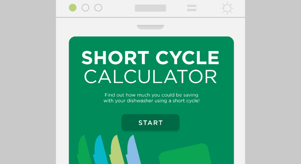 This calculator will figure out how much money you could save simply by putting your dishwasher on shorter cycles