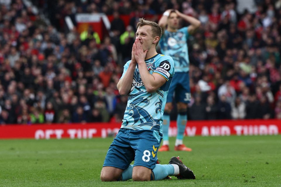 James Ward-Prowse is left looking on in frustration