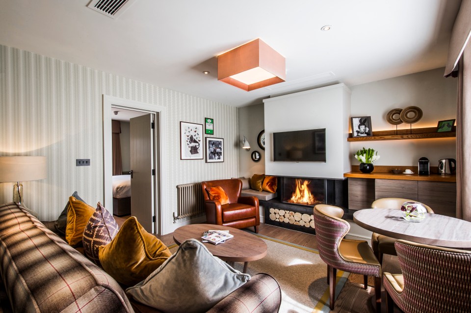 Book a Mews Suite, where you’ll get your own fireplace and a small cosy living room