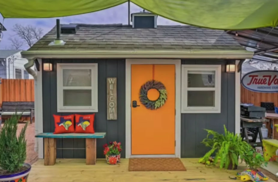 Daniel Salas built the tiny home out of a shed he bought off Craigslist