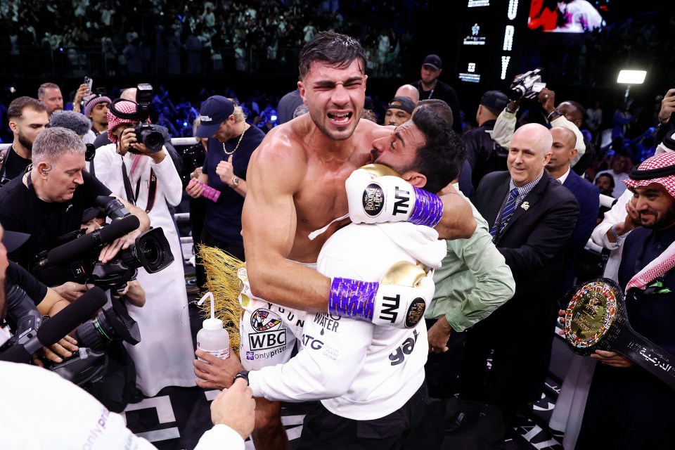 Tommy Fury after defeating Jake Paul