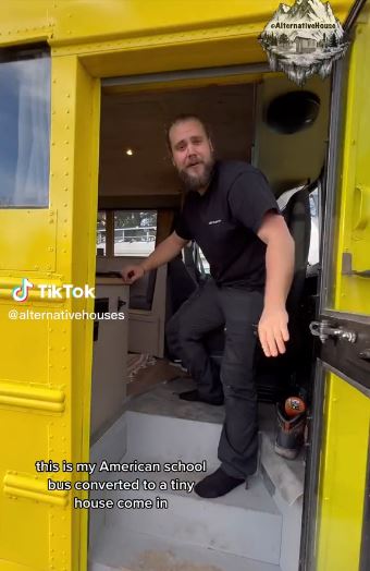 Henrik gave a tour round the school bus he has converted into a home